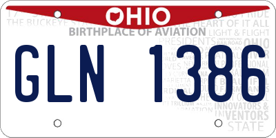 OH license plate GLN1386