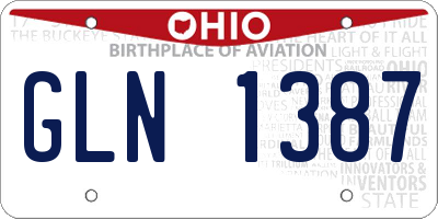 OH license plate GLN1387