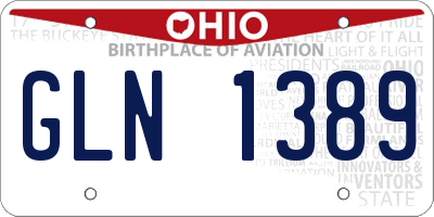 OH license plate GLN1389