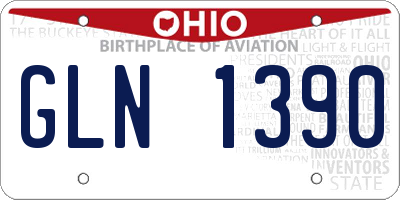 OH license plate GLN1390