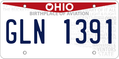 OH license plate GLN1391