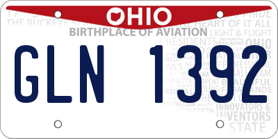 OH license plate GLN1392