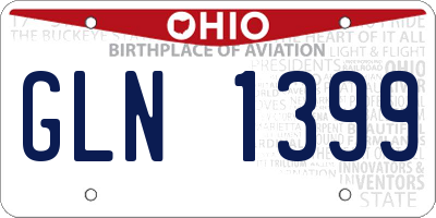 OH license plate GLN1399
