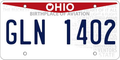 OH license plate GLN1402
