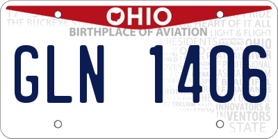 OH license plate GLN1406