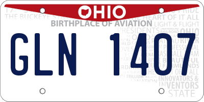 OH license plate GLN1407
