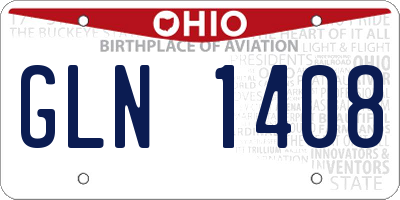 OH license plate GLN1408