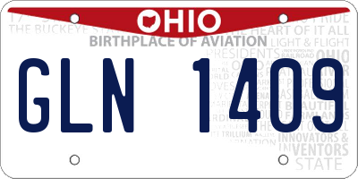 OH license plate GLN1409