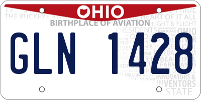 OH license plate GLN1428