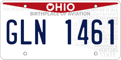 OH license plate GLN1461