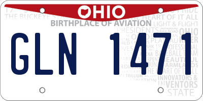 OH license plate GLN1471