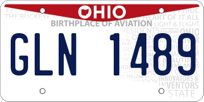 OH license plate GLN1489