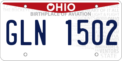 OH license plate GLN1502