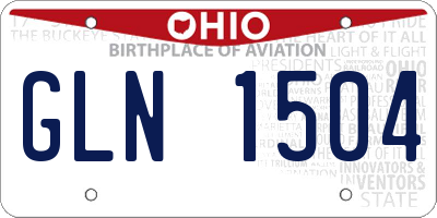 OH license plate GLN1504