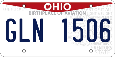 OH license plate GLN1506