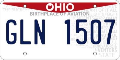 OH license plate GLN1507