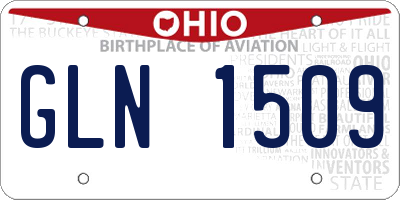 OH license plate GLN1509
