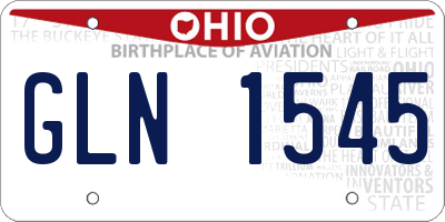 OH license plate GLN1545