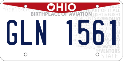 OH license plate GLN1561