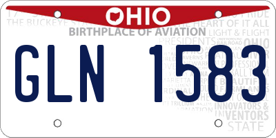 OH license plate GLN1583
