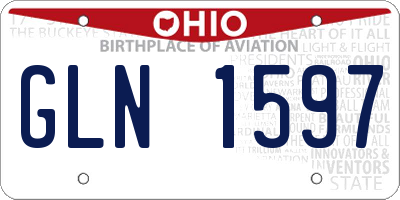 OH license plate GLN1597