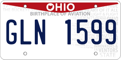 OH license plate GLN1599