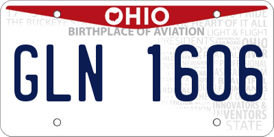 OH license plate GLN1606