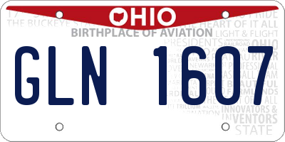 OH license plate GLN1607