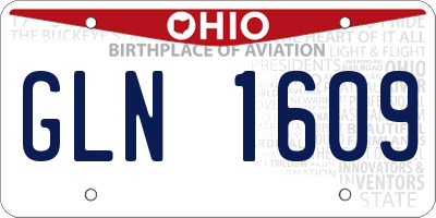 OH license plate GLN1609