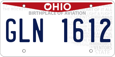 OH license plate GLN1612