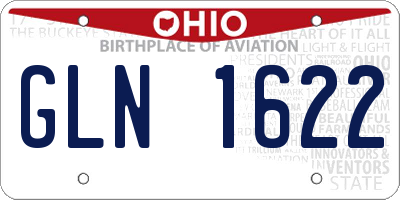 OH license plate GLN1622