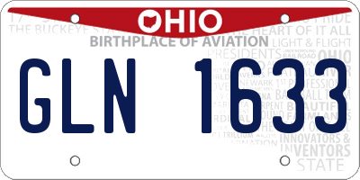 OH license plate GLN1633