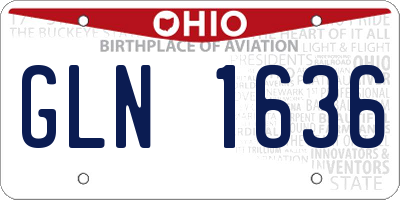 OH license plate GLN1636