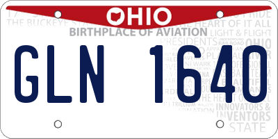 OH license plate GLN1640