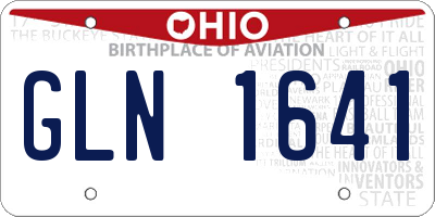 OH license plate GLN1641