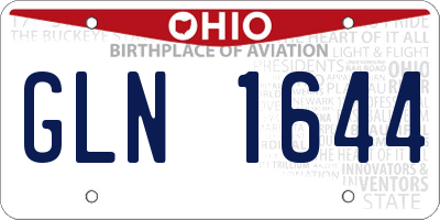 OH license plate GLN1644