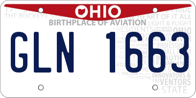 OH license plate GLN1663