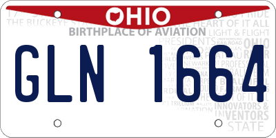 OH license plate GLN1664