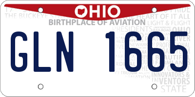 OH license plate GLN1665