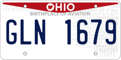 OH license plate GLN1679