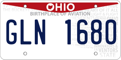 OH license plate GLN1680