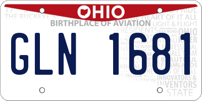 OH license plate GLN1681