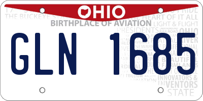 OH license plate GLN1685