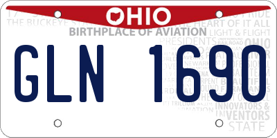OH license plate GLN1690