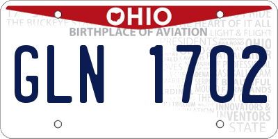 OH license plate GLN1702