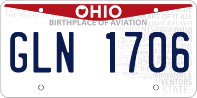 OH license plate GLN1706