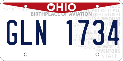 OH license plate GLN1734