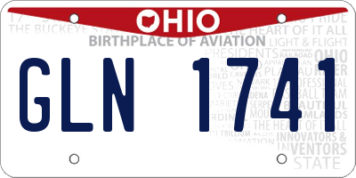OH license plate GLN1741