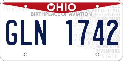 OH license plate GLN1742