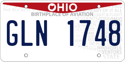 OH license plate GLN1748